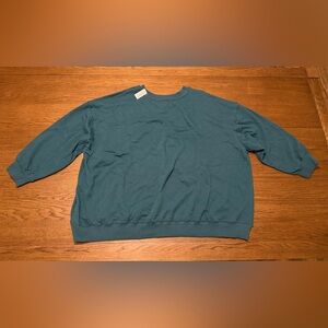 NWT Old Navy SoComfy Oversized Tunic Teal Crewneck Sweatshirt